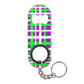 Porte-clé Décapsuleur Bandes d'entrelacement noir vert pourpre (Dos)