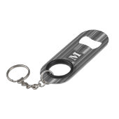 Porte-clé Décapsuleur Bandes gris monogramme (Devant Angle)