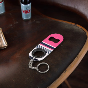 Porte-clé Décapsuleur Bandes Uniformes roses