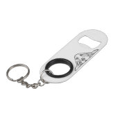 Porte-clé Décapsuleur basset blanc (Devant Angle)