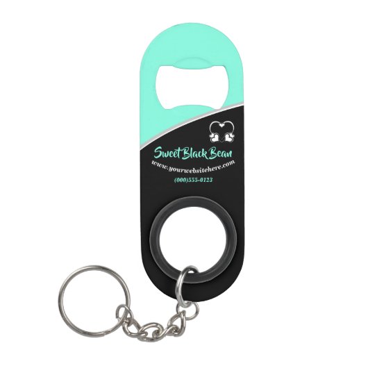 Porte-clé Décapsuleur Bean bleu doux Porte - clé d'affaires promotionnel (Devant)