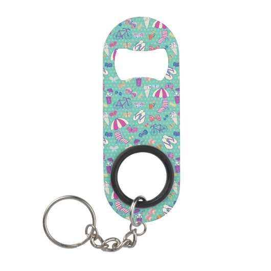 Porte-clé Décapsuleur Beau motif avec des éléments d'été (Devant)