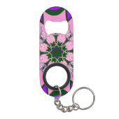 Porte-clé Décapsuleur Beau motif de teinte violet rose bébé monogramme (Dos)
