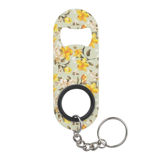 Porte-clé Décapsuleur Beau motif floral lumineux élégant (Dos)