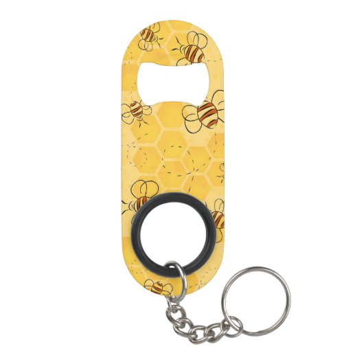 Porte-clé Décapsuleur Bee Buzzing Honey Bees mignonne (Dos)