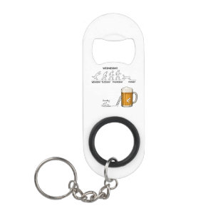 Porte-clé Décapsuleur Beer de l'évolution de la semaine de travail drôle