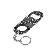 Porte-clé Décapsuleur Binaire dans noir et le blanc (angle arrière)