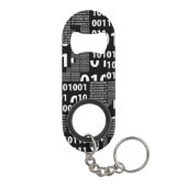 Porte-clé Décapsuleur Binaire dans noir et le blanc (Dos)