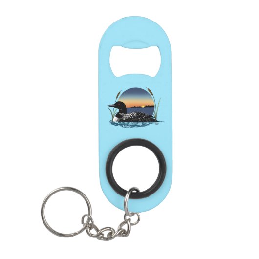 Porte-clé Décapsuleur Bleu couché de soleil (Devant)