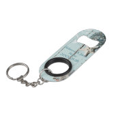 Porte-clé Décapsuleur BLue Seashells Beach Mariage (Devant Angle)