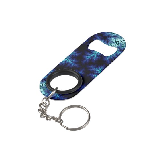 Porte-clé Décapsuleur Boule bleu en grès (angle arrière)