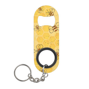 Porte-clé Décapsuleur Bourdonnement d'abeilles Abeilles à miel Mignon