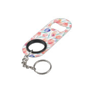 Porte-clé Décapsuleur Bouteille Motif Tulips d'aquarelle (angle arrière)