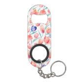 Porte-clé Décapsuleur Bouteille Motif Tulips d'aquarelle (Dos)