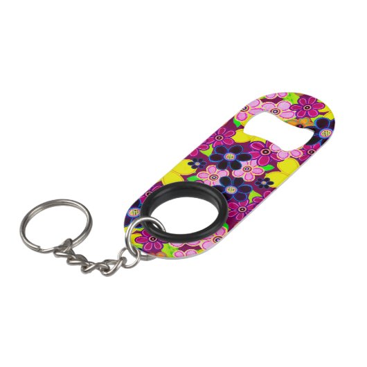 Porte-clé Décapsuleur Bright Abstrait Flower Art (Devant Angle)