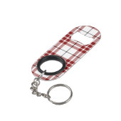 Porte-clé Décapsuleur Buchanan tartan rouge blanc plaid (angle arrière)