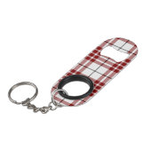 Porte-clé Décapsuleur Buchanan tartan rouge blanc plaid (Devant Angle)