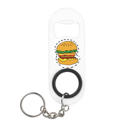 Porte-clé Décapsuleur burger (Devant)