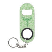 Porte-clé Décapsuleur Caducée avec fond de feuilles (Devant)