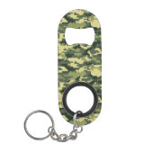 Porte-clé Décapsuleur Camouflage numérique en bois à 8 bits / Camo (Devant)