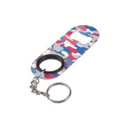 Porte-clé Décapsuleur Camouflage rouge blanc et bleu (angle arrière)