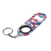 Porte-clé Décapsuleur Camouflage rouge blanc et bleu (Devant Angle)