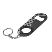 Porte-clé Décapsuleur Carbon Style Racing Flag Wave Decor (Devant Angle)