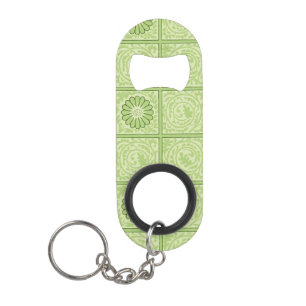 Porte-clé Décapsuleur Carreau motif vert de William Morris Diaper