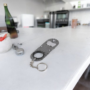 Porte-clé Décapsuleur Cercles géométriques et Carrés