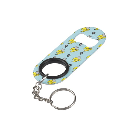 Porte-clé Décapsuleur Chat en banane (angle arrière)