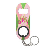 Porte-clé Décapsuleur Chic Monogrammed rose et vert (Dos)
