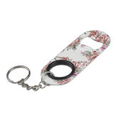 Porte-clé Décapsuleur Chic Rétro Fleurs Féminines Éculées (Devant Angle)