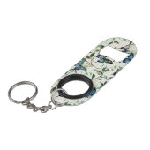 Porte-clé Décapsuleur Chic Romantique Fête de Mariage Papillons Bleus (Devant Angle)