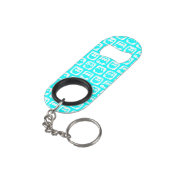 Porte-clé Décapsuleur Chouettes turquoise d'aqua monogramme (angle arrière)