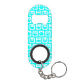 Porte-clé Décapsuleur Chouettes turquoise d'aqua monogramme (Dos)