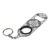 Porte-clé Décapsuleur Clan MacFarlane Tartan noir et blanc (Devant Angle)