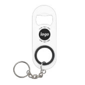 Porte-clé Décapsuleur Code QR Entreprise avec Logo et Texte Simple (Devant)
