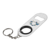 Porte-clé Décapsuleur Coeur bijoux avec papillons Morpho (Devant Angle)