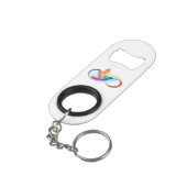 Porte-clé Décapsuleur Colibri arc-en-ciel avec symbole Infinity (angle arrière)