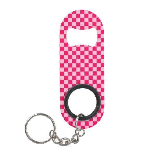 Porte-clé Décapsuleur Combinaison Rose Classique Damier par STaylor (Devant)