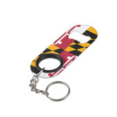 Porte-clé Décapsuleur Conception de drapeau d'état du Maryland (angle arrière)