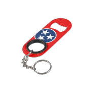 Porte-clé Décapsuleur Conception de drapeau d'état du Tennessee (angle arrière)