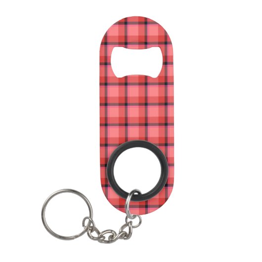 Porte-clé Décapsuleur Conception de tartan (Devant)