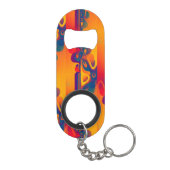 Porte-clé Décapsuleur Conception graphique transparente - jaune rouge I (Dos)