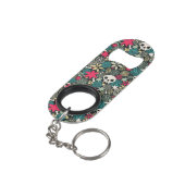 Porte-clé Décapsuleur Crâne en fleurs (angle arrière)