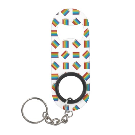 Porte-clé Décapsuleur Crayons de couleur arc-en-ciel (Devant)