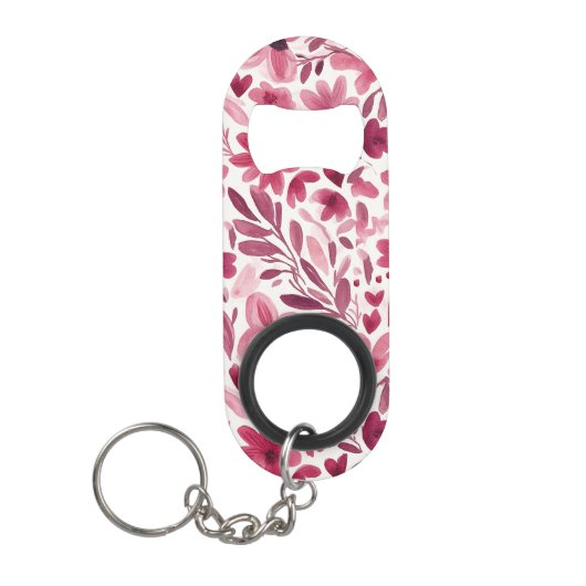 Porte-clé Décapsuleur Crème Fille Rose Fleurs Rouges Cœurs (Devant)