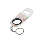 Porte-clé Décapsuleur Custom Kids Artwork, deux mignonnes souris, fleurs (angle arrière)