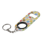 Porte-clé Décapsuleur DÉCAPSULEUR Mini en patchwork avec porte-clés (Devant Angle)
