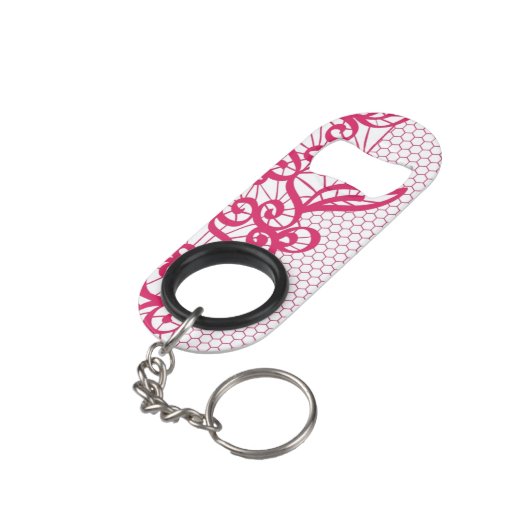 Porte-clé Décapsuleur Dentelle rouge (angle arrière)